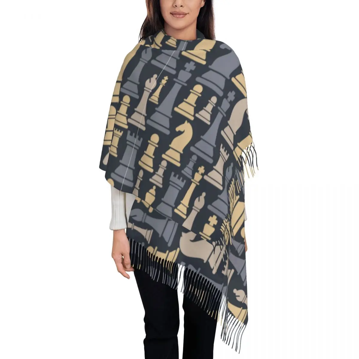 

Warm Scarf Autumn Chess Pieces Shawl Wrap Game Custom Bufanda Mujer Womens Fashion Scarves Wraps