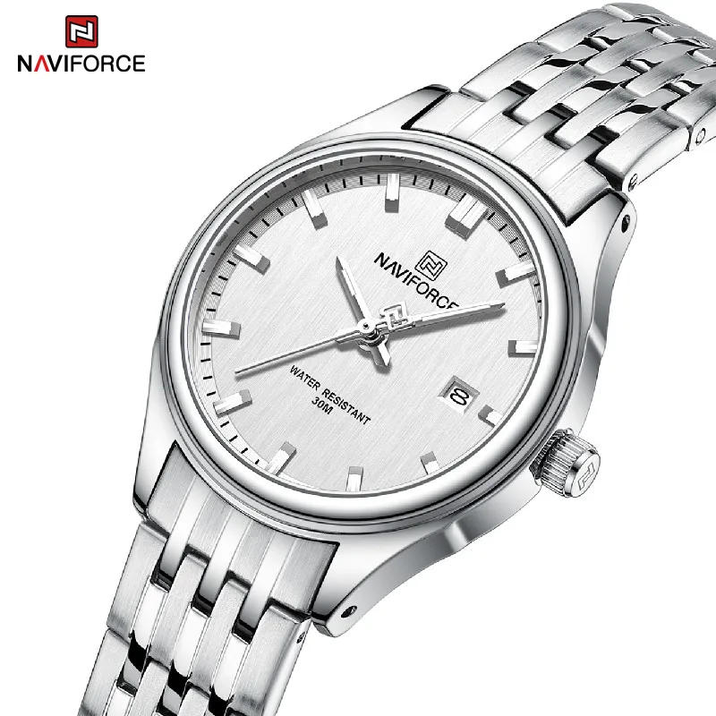 

NAVIFORCE Quartz Watch For Couple Luxury Luminous Stainless Steel Women Wristwatches Waterproof Calendar Clock Relogio Feminino