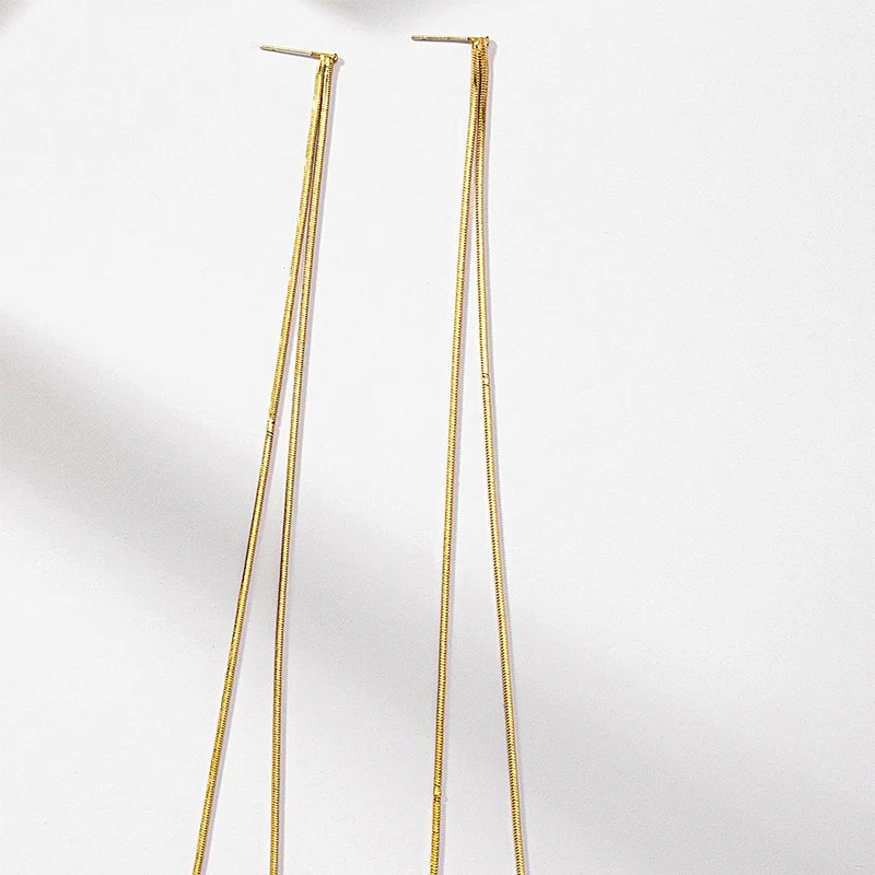 Chic Gold Color Hued Linear Long Earrings For Women Simple Design Elegant Party Jewelry For Women 2 Mallzona Sbc6920e150414df48dbbedbbe9c20e40u Chic Gold Color Hued Linear Long Earrings For Women Simple Design Elegant Party Jewelry For Women Mallzona