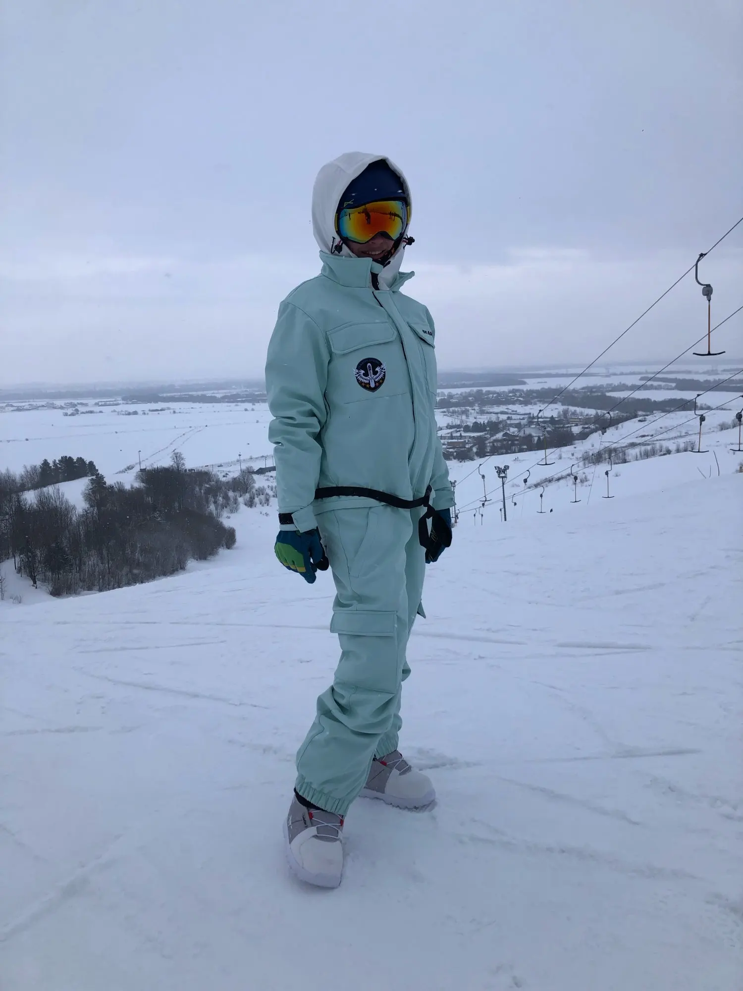Unisex Hooded Skiing Snowboard Jumpsuit