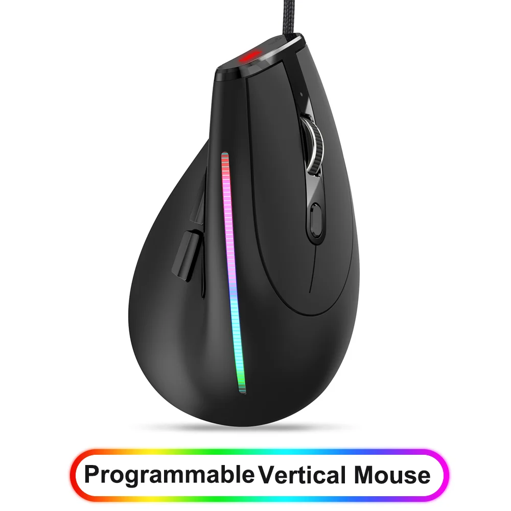 Мышь Компьютерная Оптическая Проводная вертикальная с RGB светильник кой, 6D 
Мышь Компьютерная Оптическая Проводная вертикальная с RGB светильник кой, 6D