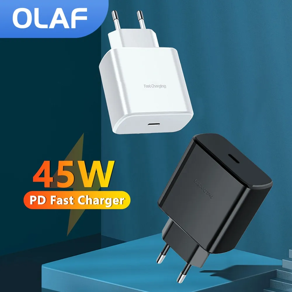 

Olaf 45W PD Charger Quick Charger USB Type C Wall Adapter Fast Charging For Samsung Phone Chargers For iPhone Xiaomi Huawei