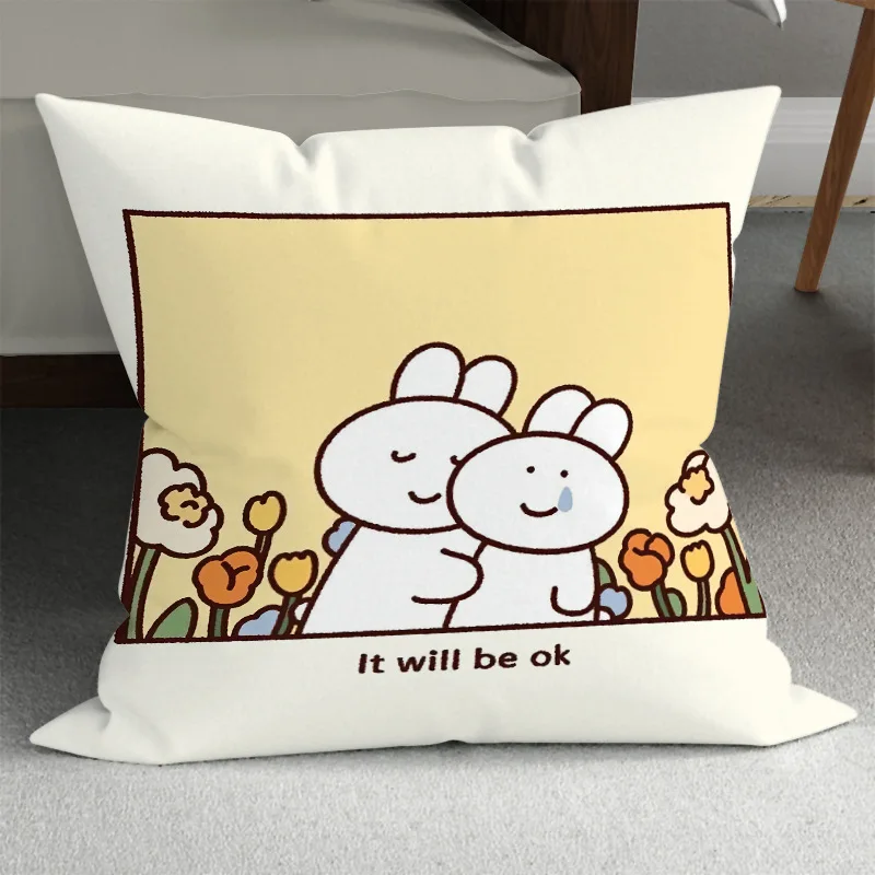 

Cartoon Illustration Pillowcase Sofa Cushion Case Bed Pillow Cover Home Car Cushion Cover Cute Pillow Case 45*45cm Decorative