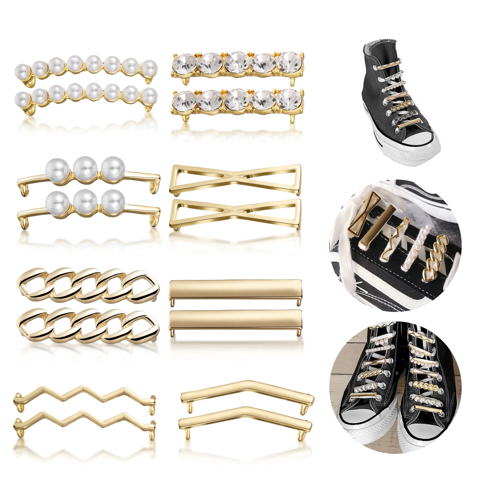 

16Pcs Shoe Buckles Anti-Fade Sneakers Accessories Adjustable Alloy Personalized Decoration Shoelace Buckle Men Teenagers