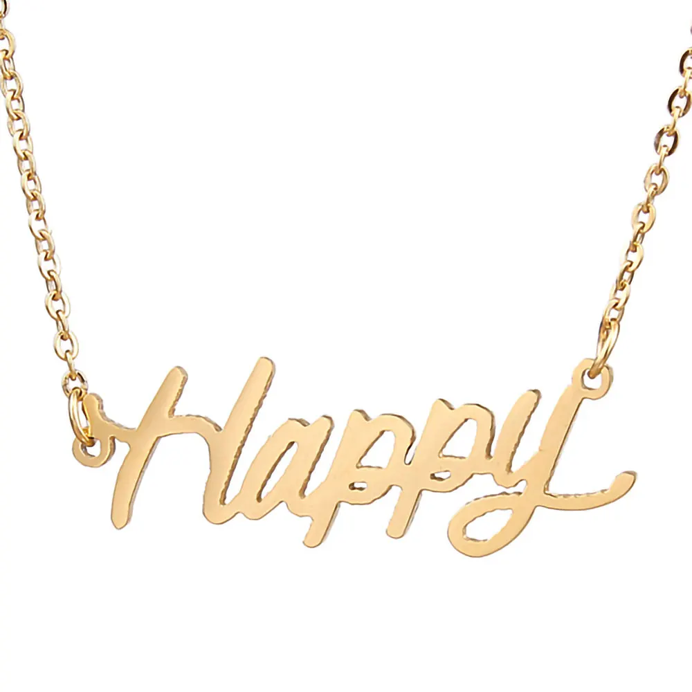 Happy Name Necklace for Women Nameplate Pendant Stainless Steel Letters Jewelry Best Friend Gift NL2431
Happy Name Necklace for Women Nameplate Pendant Stainless Steel Letters Jewelry Best Friend Gift NL2431