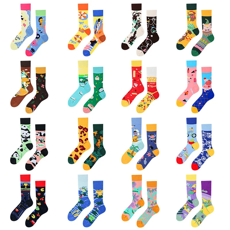 

Bestselling Original Design AB Pattern Cotton Socks Asymmetric Mandarin Duck Design Versatile Ins Mid-calf cartoon Socks