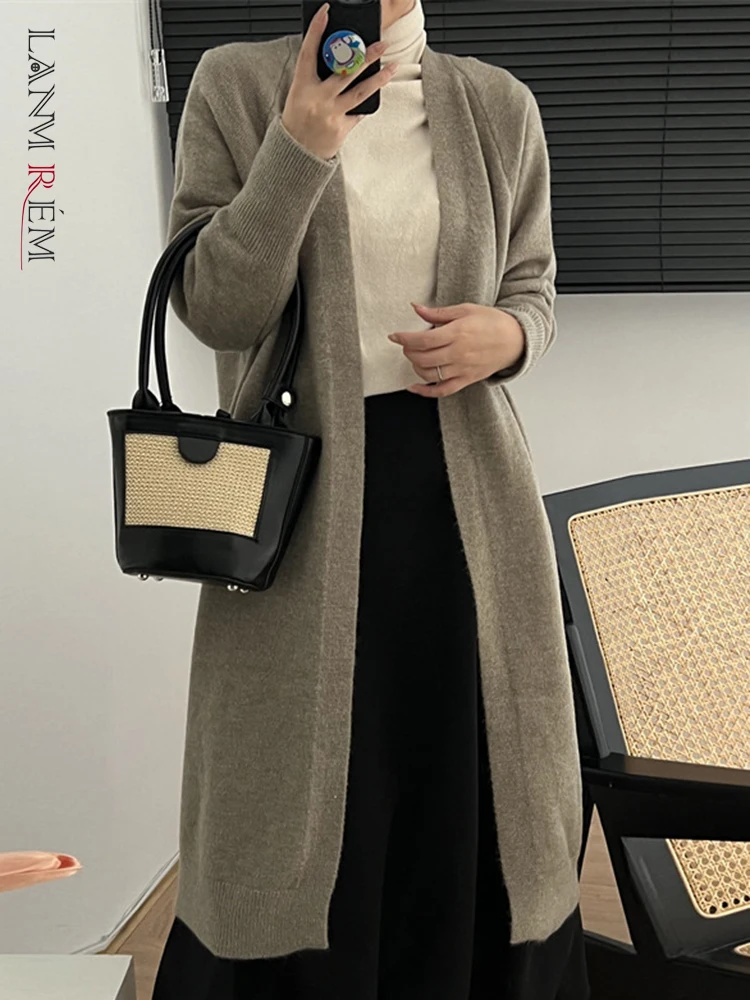 LANMREM Women's Knitted Loose Fit Long Sweater Coat Casual V Neck Solid Color Clothing Korean Style 2023 Autumn New 2AA2341
LANMREM Women's Knitted Loose Fit Long Sweater Coat Casual V Neck Solid Color Clothing Korean Style 2023 Autumn New 2AA2341