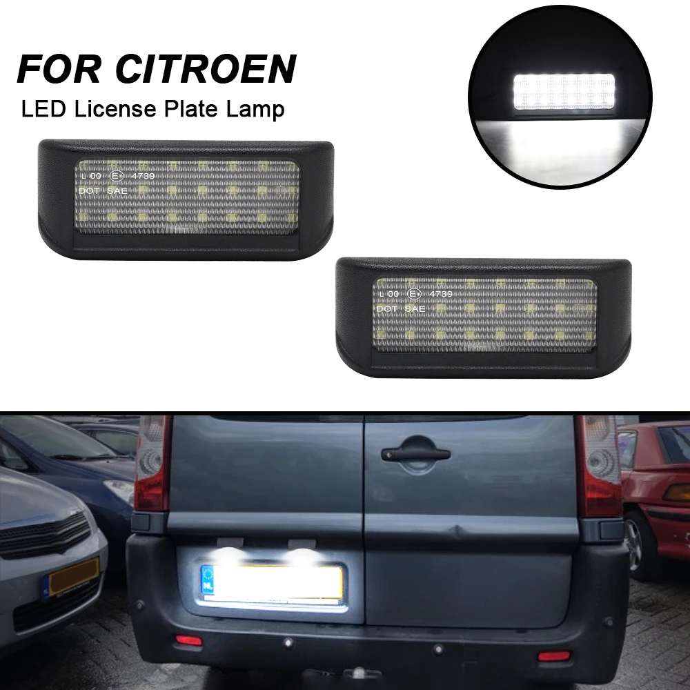 

2PCS LED License Plate Light For Citroen Jumpy II III VAN For Peugeot Expert For Fiat Scudo Number Plate lights High Brightness