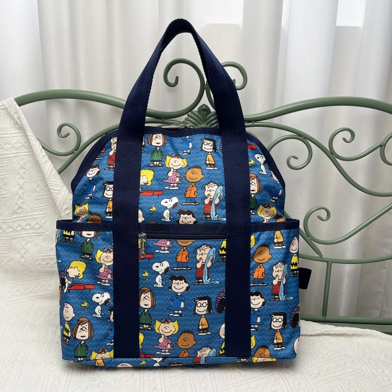 

Легкий Рюкзак Snoopy для путешествий и покупок, водонепроницаемый легкий студенческий ранец на плечо, Синяя Женская сумка через плечо