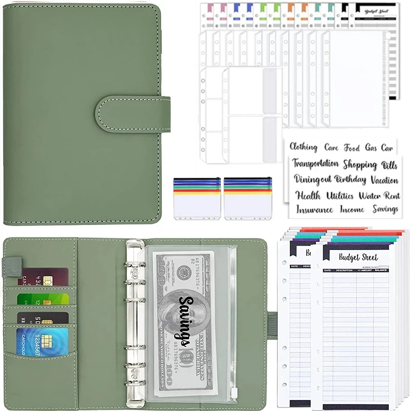 Good Material A6 PU Leather Budget Binder Notebook Cash Envelopes System Set Binder Pockets Money Budget Saving Bill Organizer
Good Material A6 PU Leather Budget Binder Notebook Cash Envelopes System Set Binder Pockets Money Budget Saving Bill Organizer