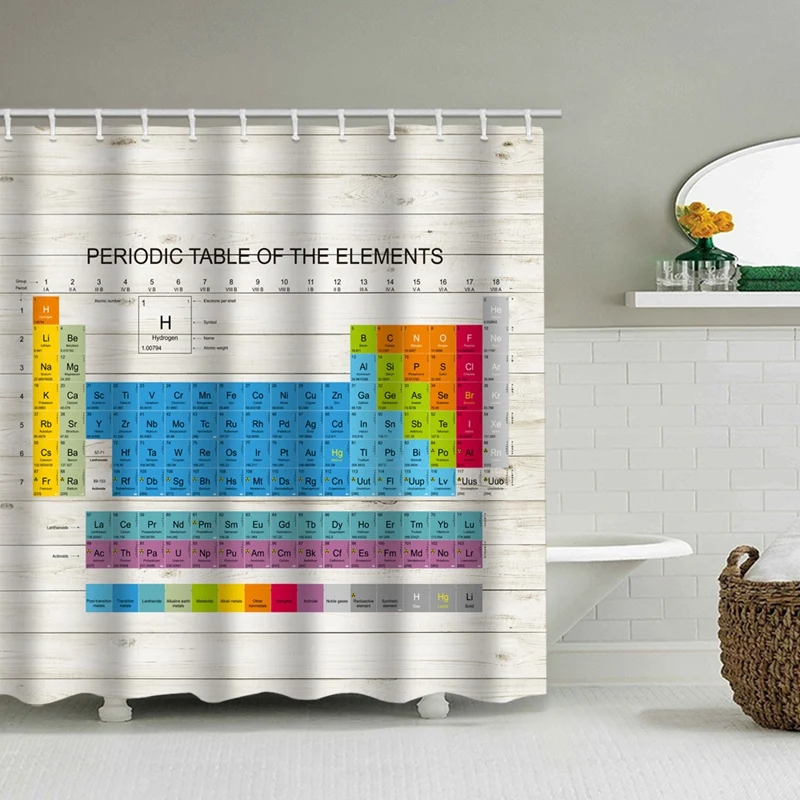 HOT SALE 180X180cm Periodic Table Of Chemical Elements Bathroom Shower Curtain Science Education Theme Background Cloth With Hoo
HOT SALE 180X180cm Periodic Table Of Chemical Elements Bathroom Shower Curtain Science Education Theme Background Cloth With Hoo