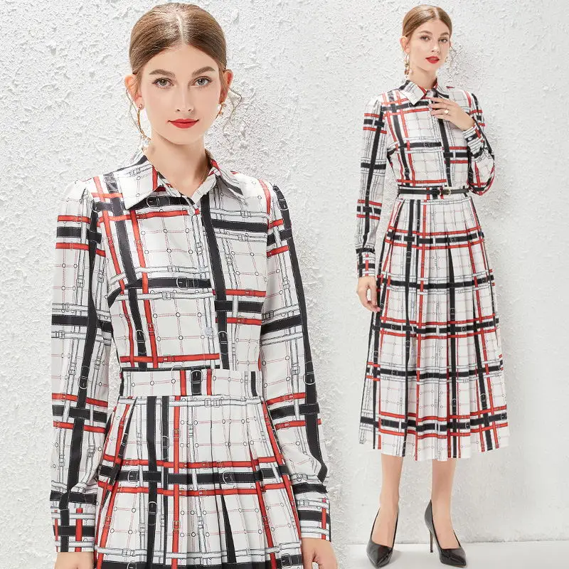 Vintage Feminino Women Plaid Dresses Softerable Big Swing Tunic Mid Length Spring Long Sleeve Casual T-shirt Vestidos With Belt
Vintage Feminino Women Plaid Dresses Softerable Big Swing Tunic Mid Length Spring Long Sleeve Casual T-shirt Vestidos With Belt
