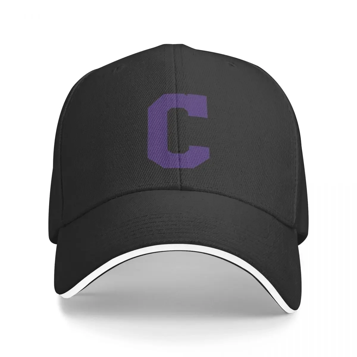 

New Alphabet, Purple C, Sports letter C Baseball Cap Bobble Hat Rugby Hats Woman Men's