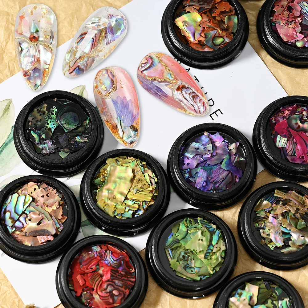 Natural Abalone Shell Slices Nail Art Decorations 3D Irregular Sea Shell Stone Flakes Aurora Charms Fragment Nails Accessories
Natural Abalone Shell Slices Nail Art Decorations 3D Irregular Sea Shell Stone Flakes Aurora Charms Fragment Nails Accessories
