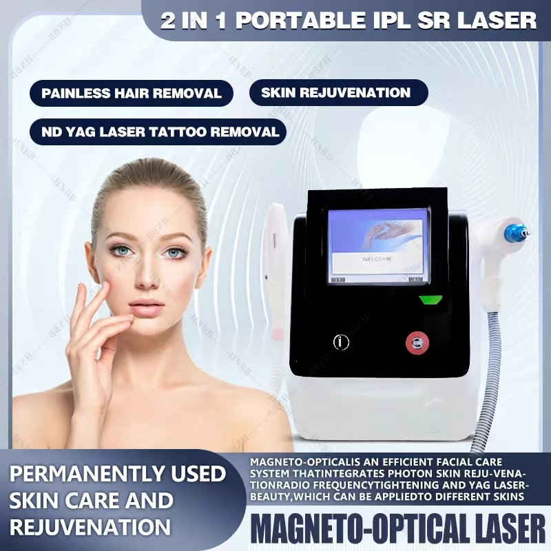 

HOT SALE 2 In 1 Powerful Portable Sr Laser / Ipl Hair Removal Machines / Ipl Opt Sr For Hair And Skin Treatment