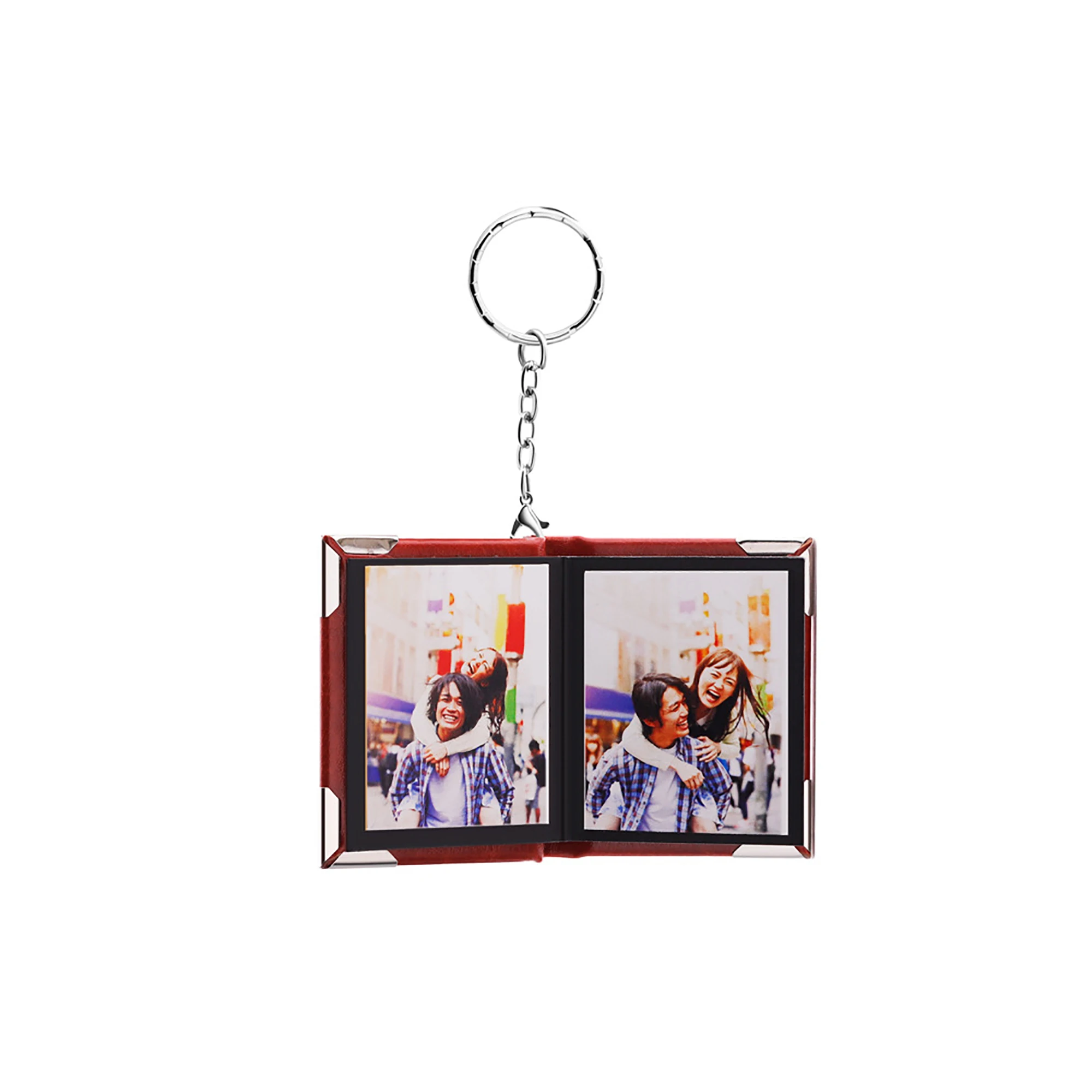

Customized Photo Album Genuine Leather Keychain Couples Gift For Boyfriend Anniversary Personalize Mini Pictures Book Keyrings