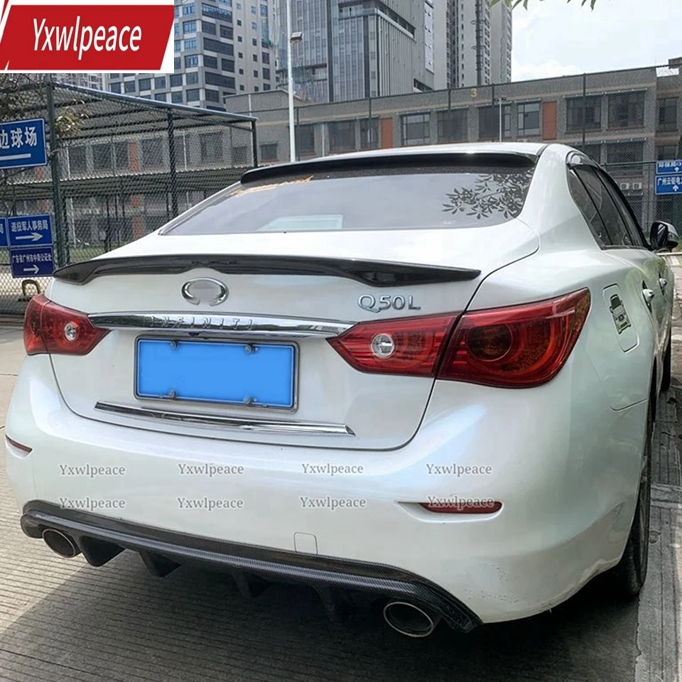 

For Infiniti Q50 spoiler 2014 2015 2016 2017 ABS Plastic Unpainted Color Rear Roof Spoiler Trunk Lip Wing Body Kit Accessories