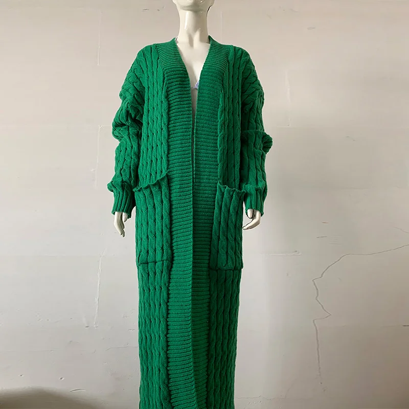 Women Long Knitted Cardigan Coat Casual Loose Oversized Vintage Twist Knitted Sweater Solid Long Sleeve Knitwear With Pockets
Women Long Knitted Cardigan Coat Casual Loose Oversized Vintage Twist Knitted Sweater Solid Long Sleeve Knitwear With Pockets