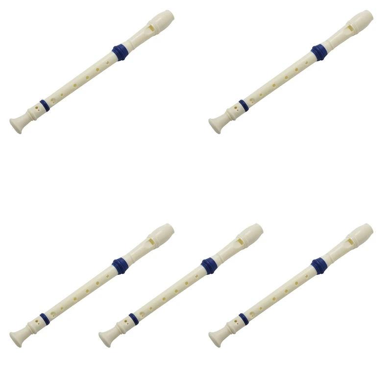 New 5X Students Plastic 8 Holes Soprano Recorder Flute Beige Blue W Cleaning Stick
New 5X Students Plastic 8 Holes Soprano Recorder Flute Beige Blue W Cleaning Stick