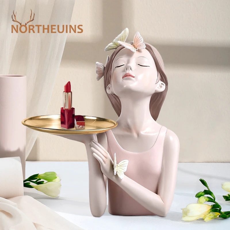 

Статуэтка девочка-бабочка NORTHEUINS из смолы, модель персонажа, художественные современные статуи для хранения, Декор для дома, гостиной, настольные Предметы