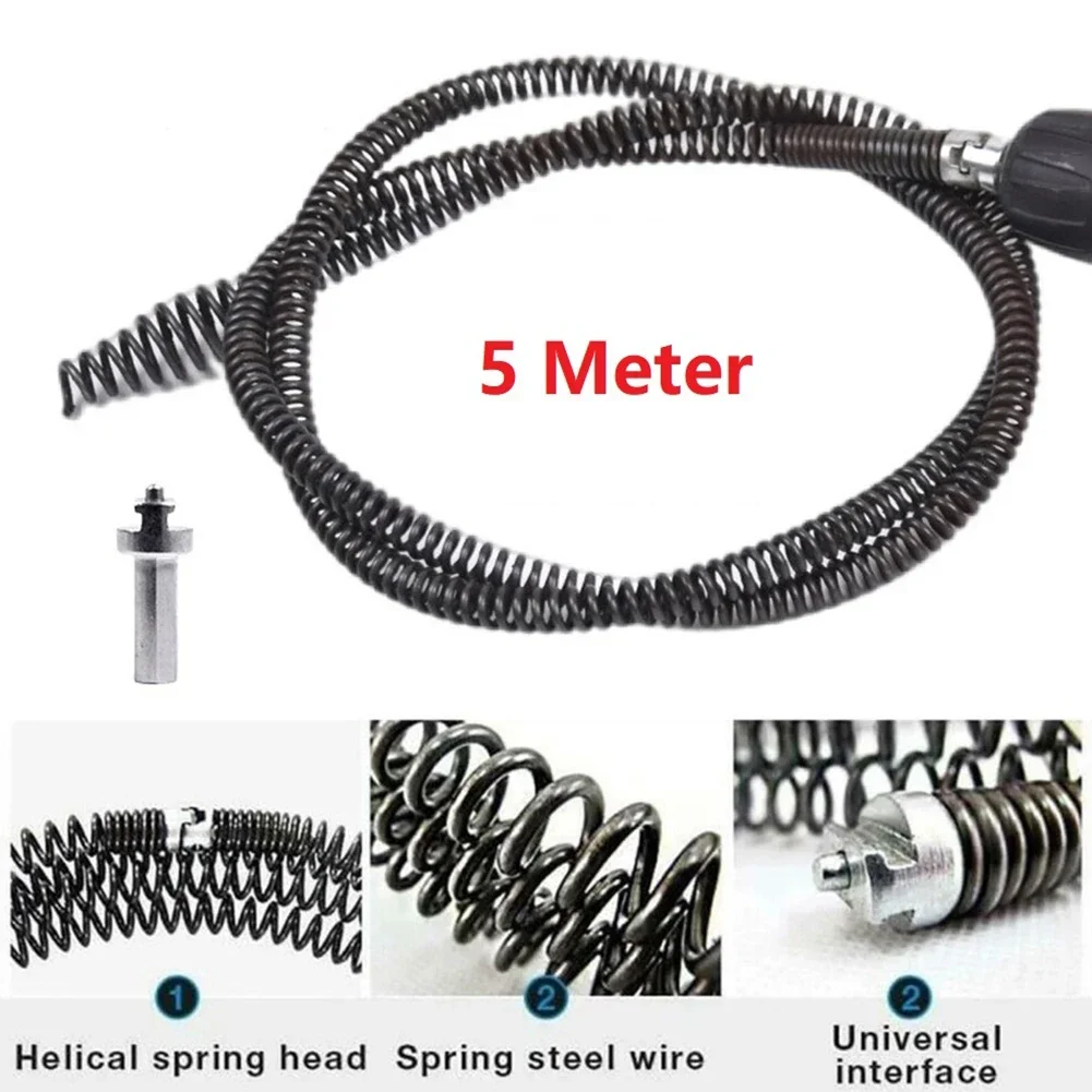 1pc 5m Pipe Dredging Tool Set Van-type Spring Sewer Pipes Unblocker Bathroom Kitchen Drainer With Electric Drill Connector
1pc 5m Pipe Dredging Tool Set Van-type Spring Sewer Pipes Unblocker Bathroom Kitchen Drainer With Electric Drill Connector