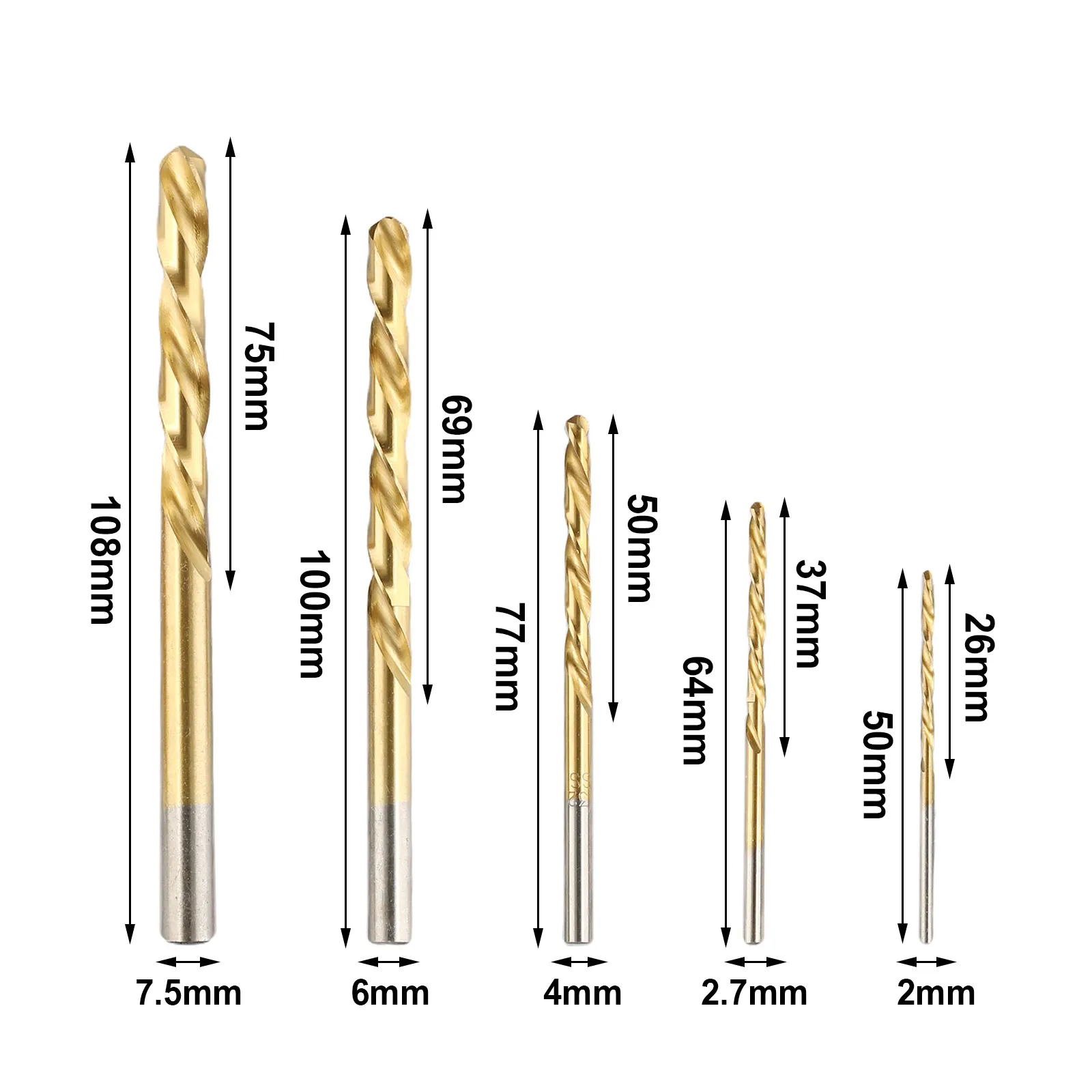 Left Hand Drill Bit 3.2/4.8/6.4/8.0/8.7mm Gold Screw Bolt Remover 3.2/4.8/6.4/8.08.7mm 5 Pieces/set Convenient
Left Hand Drill Bit 3.2/4.8/6.4/8.0/8.7mm Gold Screw Bolt Remover 3.2/4.8/6.4/8.08.7mm 5 Pieces/set Convenient