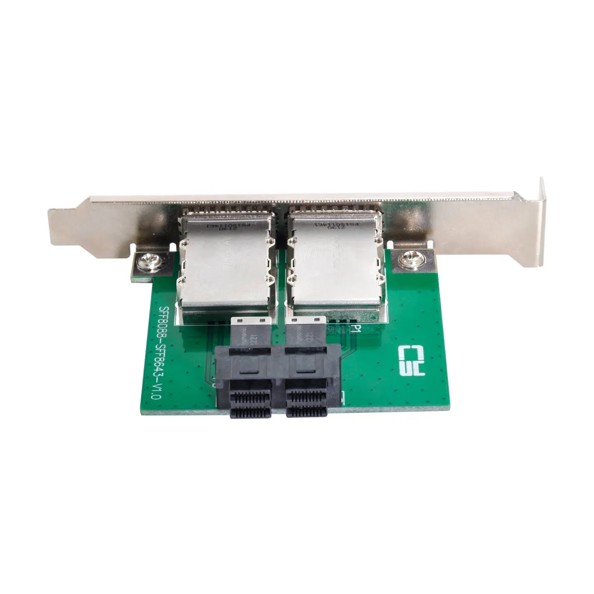 

Cablecc 12Gb/s Mini SAS SFF-8088 to SAS HD SFF-8643 Internal PCBA Female Adapter With Low Profile Bracket Dual Ports