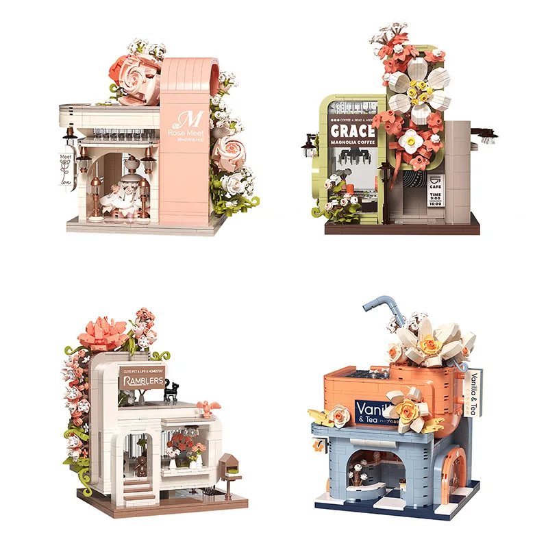 Creative Street View Mini Block Streetscape Flower Romantic Hotel Milktea Coffee Bridal Shop Building Brick Toys For Gifts
Creative Street View Mini Block Streetscape Flower Romantic Hotel Milktea Coffee Bridal Shop Building Brick Toys For Gifts