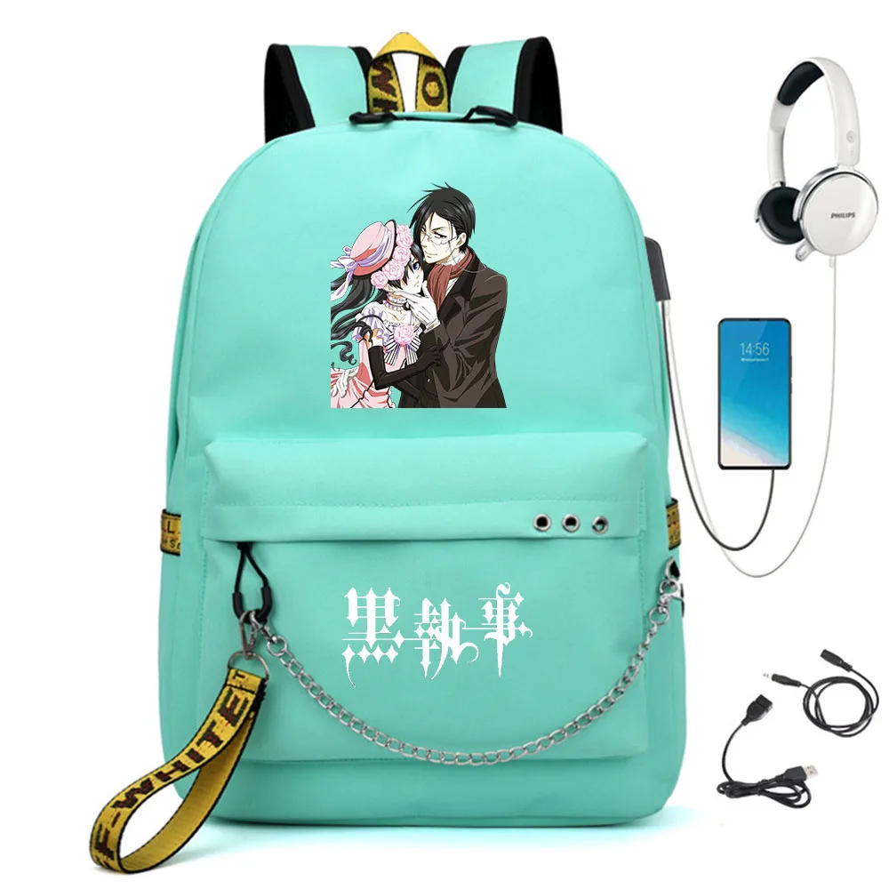 Anime Black Butler Nylon Backpack USB Charging Cartoon Knapsack Teenager Packsack Travel Laptop Bag Student Zip Schoolbag
Anime Black Butler Nylon Backpack USB Charging Cartoon Knapsack Teenager Packsack Travel Laptop Bag Student Zip Schoolbag