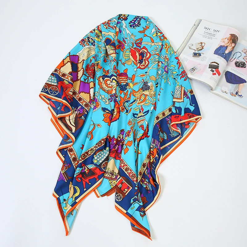 Luxury Silk Square Scarf Women Print Hijab Shawls Wraps Bandana Female Foulard Headbands Muslim Headscarves Bufanda
Luxury Silk Square Scarf Women Print Hijab Shawls Wraps Bandana Female Foulard Headbands Muslim Headscarves Bufanda