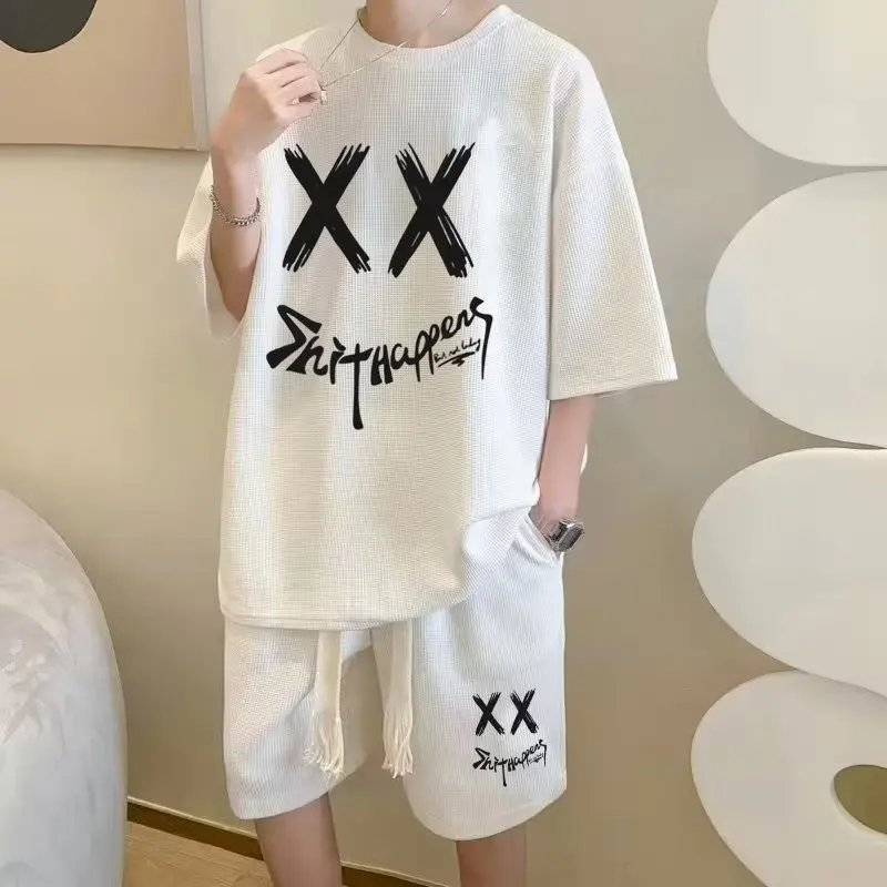 Breathable Sports Sets Half Pants Oversized Tees Casual Men's Summer Harajuku Streetwear Short Sleeve Top Y2k Gym Goth Clothes
Breathable Sports Sets Half Pants Oversized Tees Casual Men's Summer Harajuku Streetwear Short Sleeve Top Y2k Gym Goth Clothes