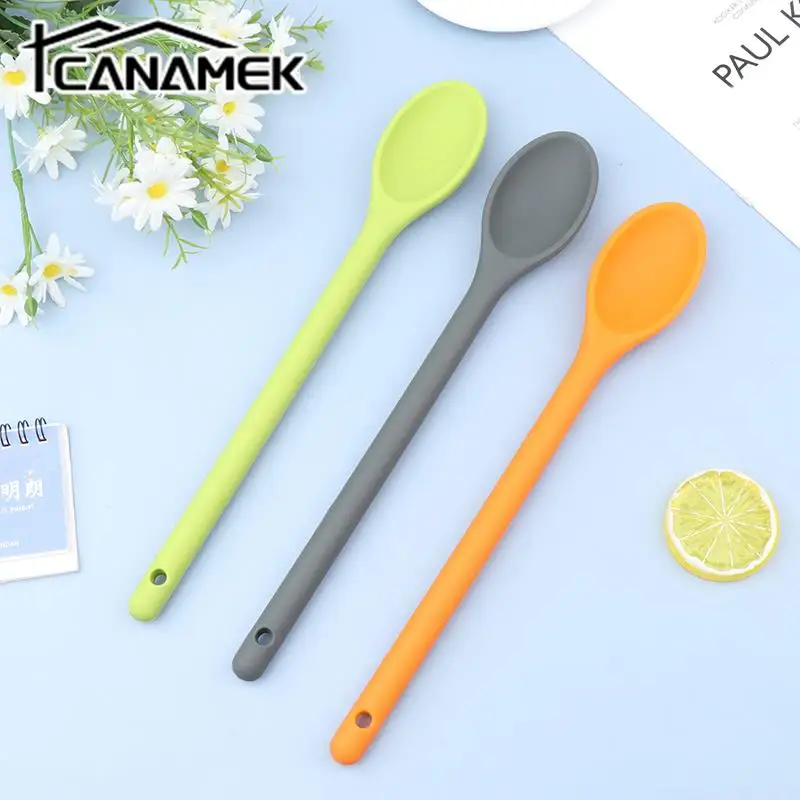 1Pc Kitchen Silicone Spoon Long Handle Cooking Baking Heatproof Spoon Food Stirring Grade Silicone Cooking Utensil Kitchenware
1Pc Kitchen Silicone Spoon Long Handle Cooking Baking Heatproof Spoon Food Stirring Grade Silicone Cooking Utensil Kitchenware