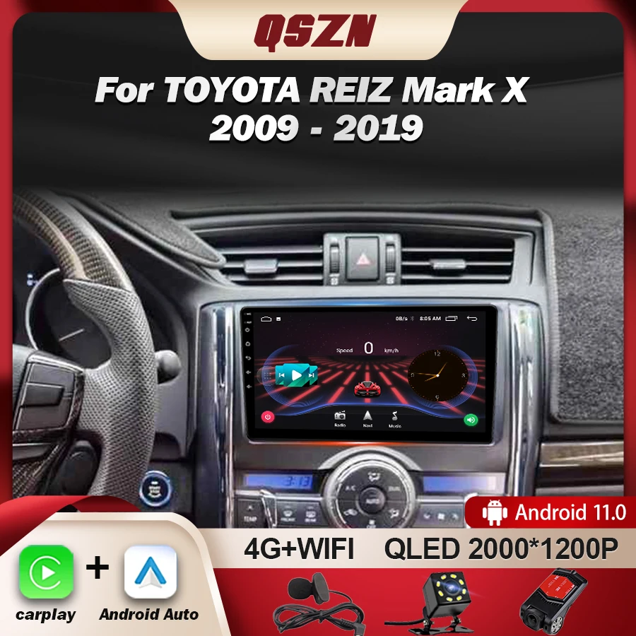 Автомагнитола QSZN Android 13 для TOYOTA REIZ Mark X 2009-2019, мультимедийный видеоплеер, Автомагнитола для Carplay, GPS-навигация, 2din DVD
Автомагнитола QSZN Android 13 для TOYOTA REIZ Mark X 2009-2019, мультимедийный видеоплеер, Автомагнитола для Carplay, GPS-навигация, 2din DVD