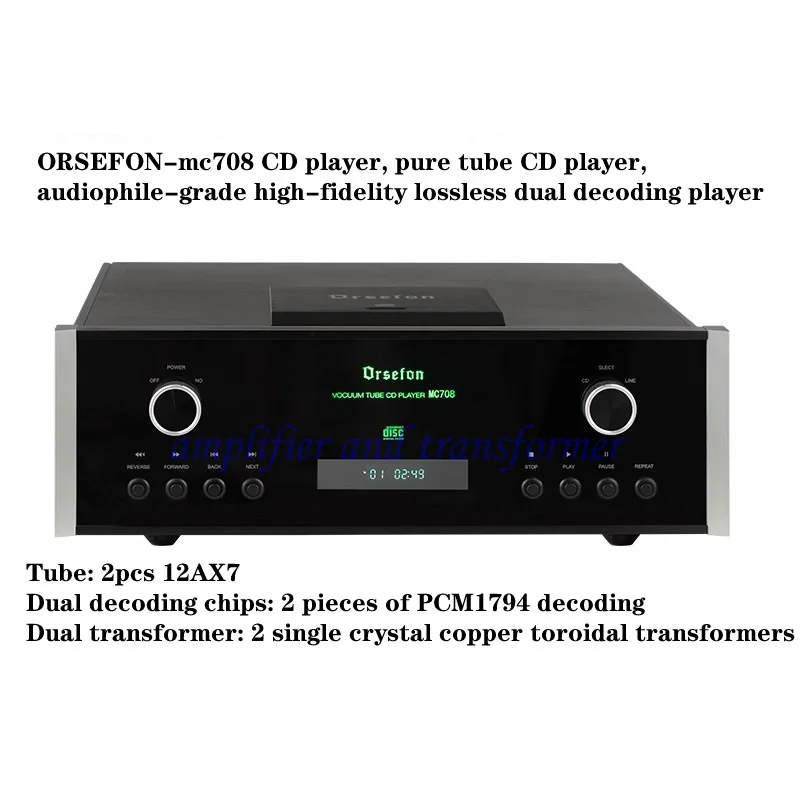 

ORSEFON-mc708 CD player, pure tube CD player, audiophile-grade high-fidelity lossless dual decoding player