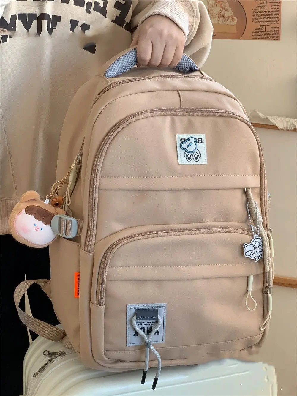 

Teenager School Bags for Girls Middle Student Backpack Women Nylon Campus Korean Bagpack