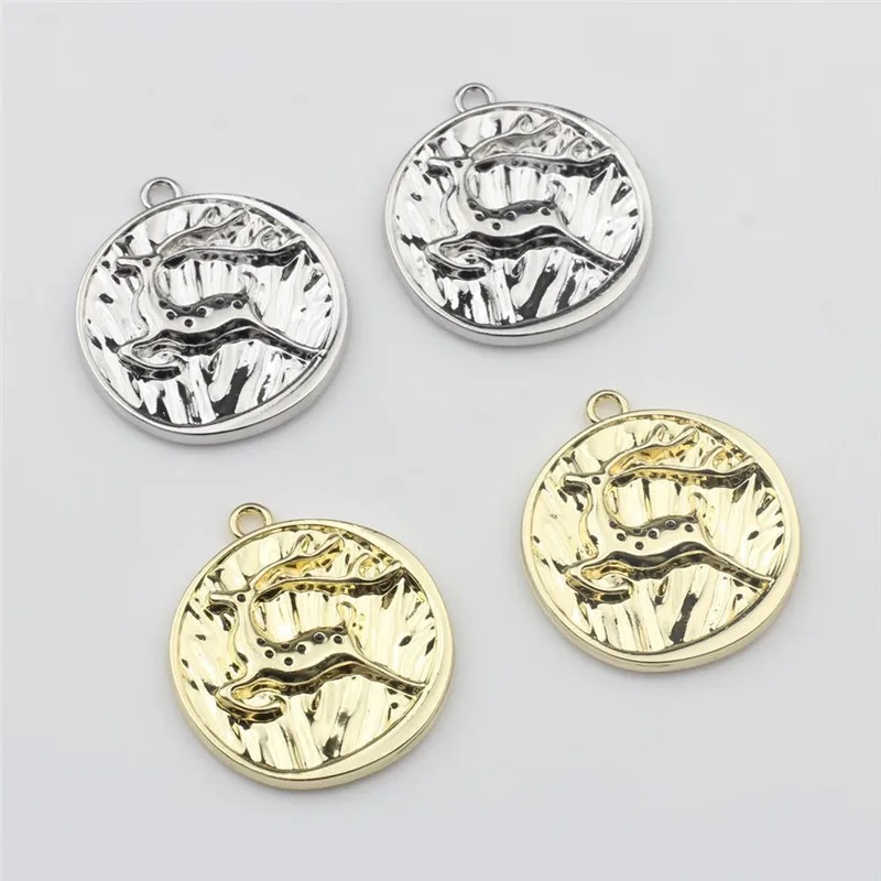 

New arrived 50pcs/lot animals deer pattern geometry rounds shape alloy floating locket charms diy jewerly accessory