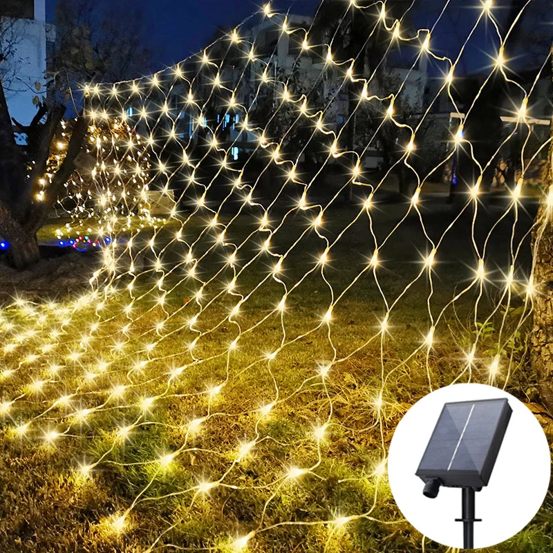 3x2m Solar Led Net Lights Outdoor Net Mesh Tree-Wrap Lights Curtain String Lights for Patio Window Wall Garden Fence Decoration
3x2m Solar Led Net Lights Outdoor Net Mesh Tree-Wrap Lights Curtain String Lights for Patio Window Wall Garden Fence Decoration