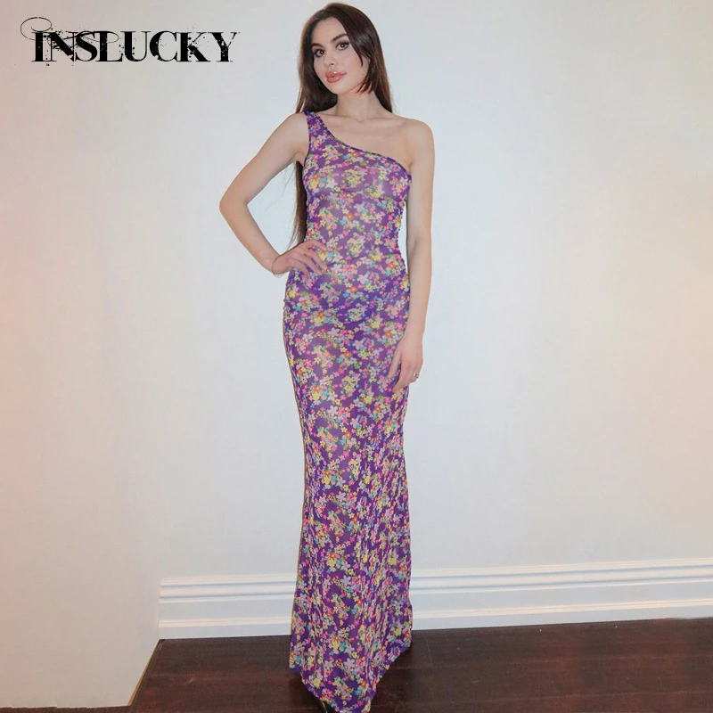 InsLucky Sexy Mesh See Through Floral Print Long Dress Women One-Shoulder Sleeveless Slim A Line Maxi Beach Dress Summer Female
InsLucky Sexy Mesh See Through Floral Print Long Dress Women One-Shoulder Sleeveless Slim A Line Maxi Beach Dress Summer Female