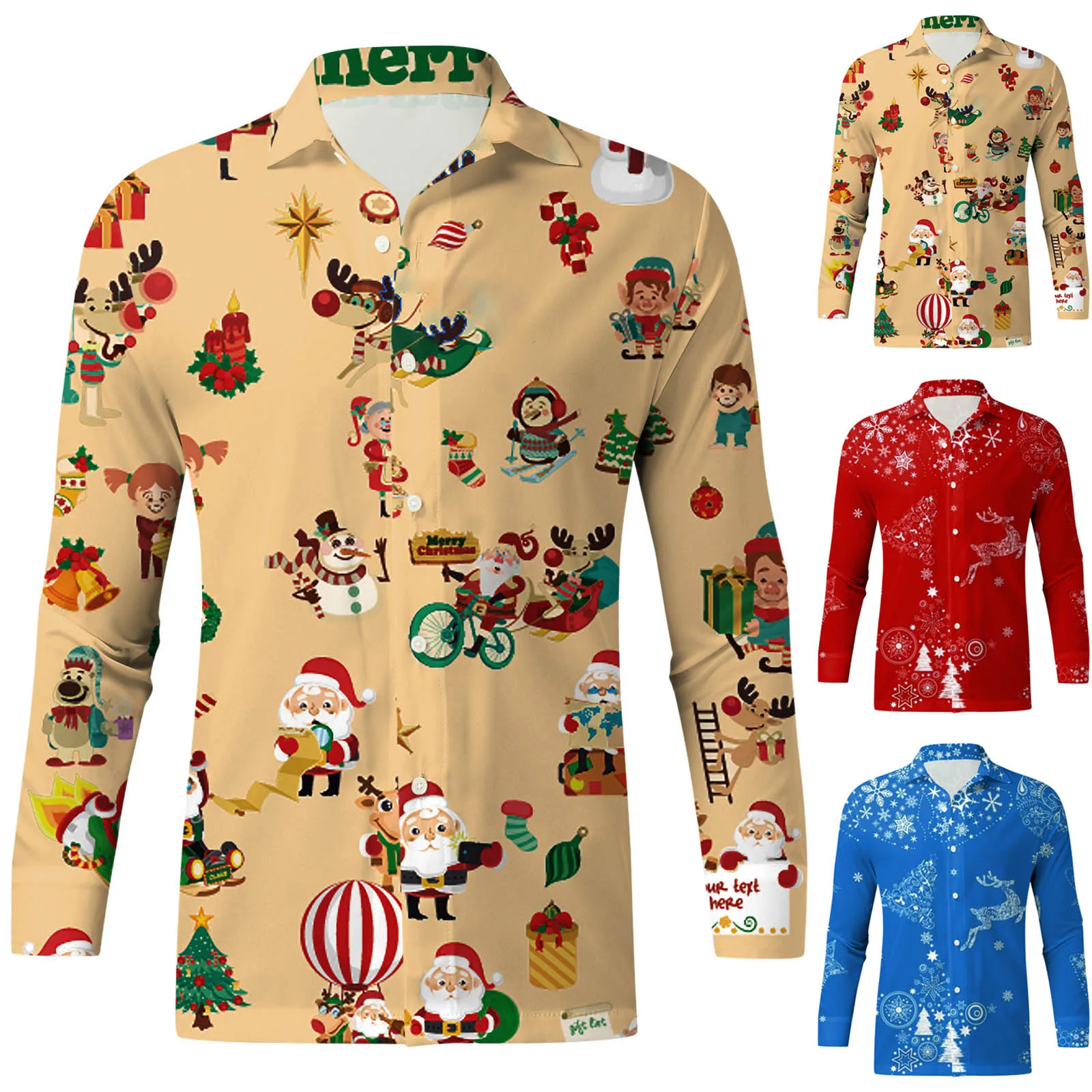 Xmas Men's Shirts Autumn And Winter Men Shirts Fashion Casual Christmas Shirts For Men Long Sleeve Top Camisas De Los Hombres
Xmas Men's Shirts Autumn And Winter Men Shirts Fashion Casual Christmas Shirts For Men Long Sleeve Top Camisas De Los Hombres