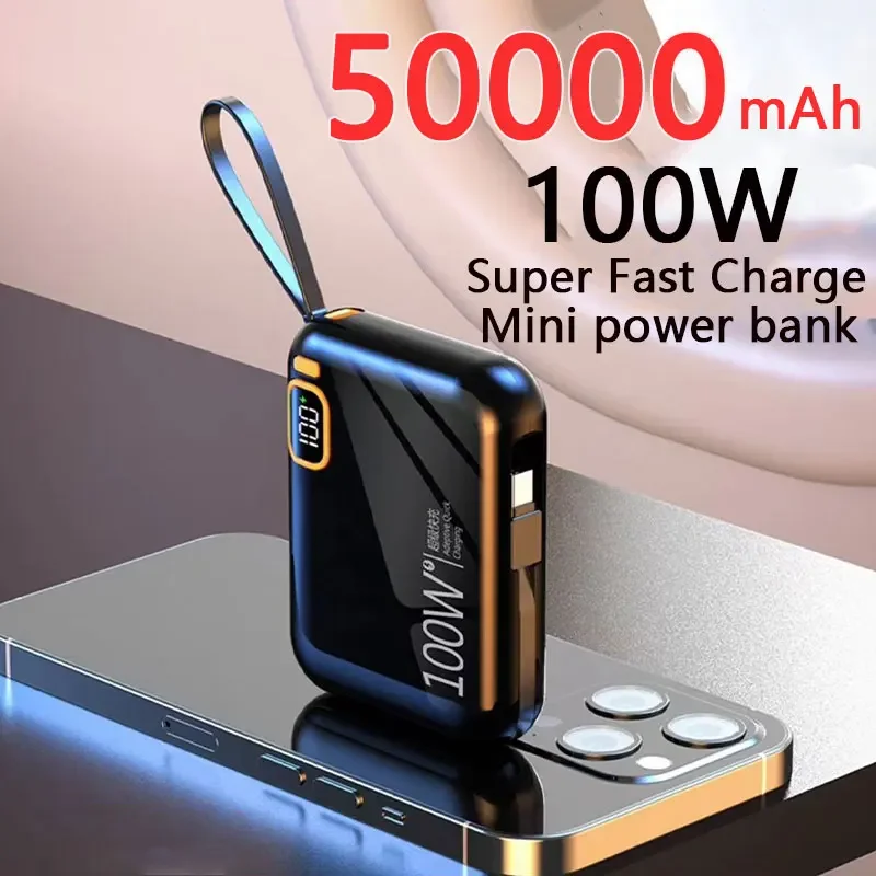 Портативный внешний аккумулятор PD100W на 50000 мА · ч со съемным кабелем USB TYPE-C, двухстороннее быстрое зарядное устройство, мини внешний аккумулятор для iPhone, Xiaomi, Samsung
Портативный внешний аккумулятор PD100W на 50000 мА · ч со съемным кабелем USB TYPE-C, двухстороннее быстрое зарядное устройство, мини внешний аккумулятор для iPhone, Xiaomi, Samsung