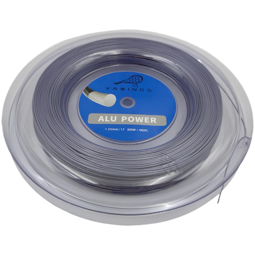 

Factory Directly Supply Quality Alu Power Smooth Tennis Racquet String 200M Polyester Gray Color 1.25MM