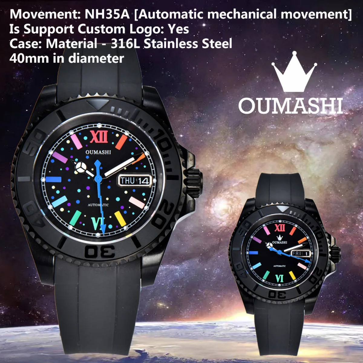 OUMASHI watch for men reloj hombre NH35 Automatic Watch 100M Waterproof Sapphire Glass Men Dive Watches
OUMASHI watch for men reloj hombre NH35 Automatic Watch 100M Waterproof Sapphire Glass Men Dive Watches