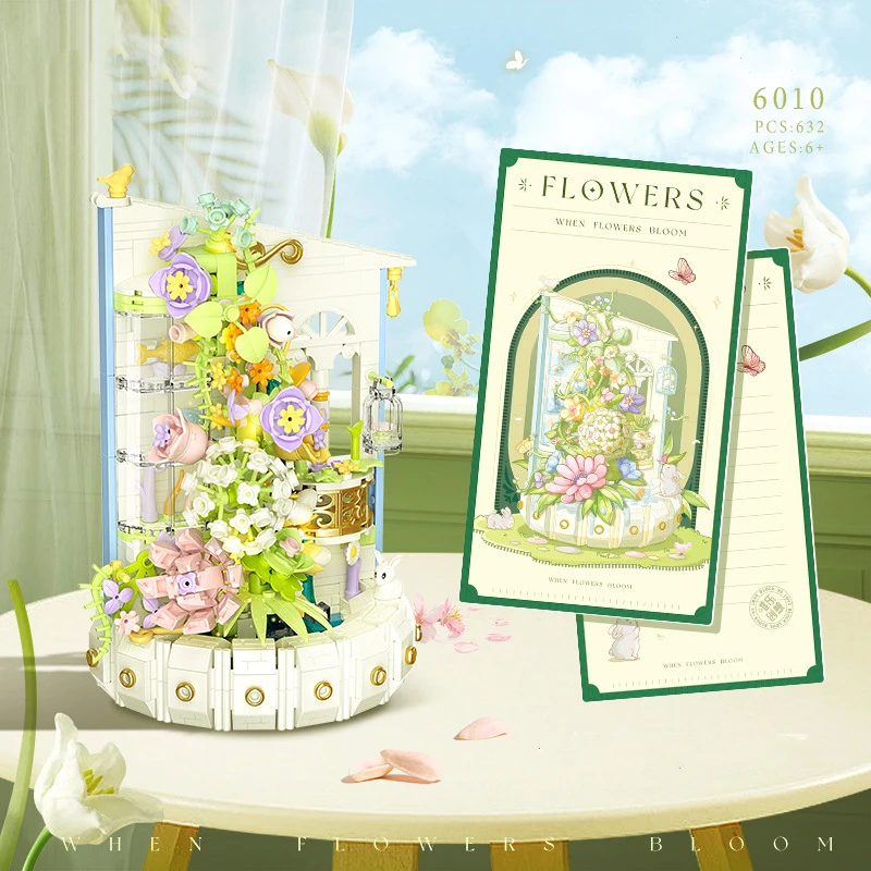 632PCS Creative Mini Flower Bouquet Building Blocks Music Box Assembled Small Particles Bricks Kids Toys for Girls Gifts New
632PCS Creative Mini Flower Bouquet Building Blocks Music Box Assembled Small Particles Bricks Kids Toys for Girls Gifts New