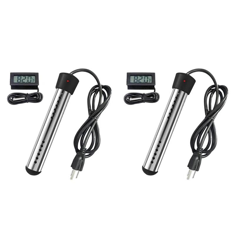 

2X Immersion Heater, Portable Electric Submersible Instant Water Heater, Used In Swimming Pool Tub Bathtub US Plug