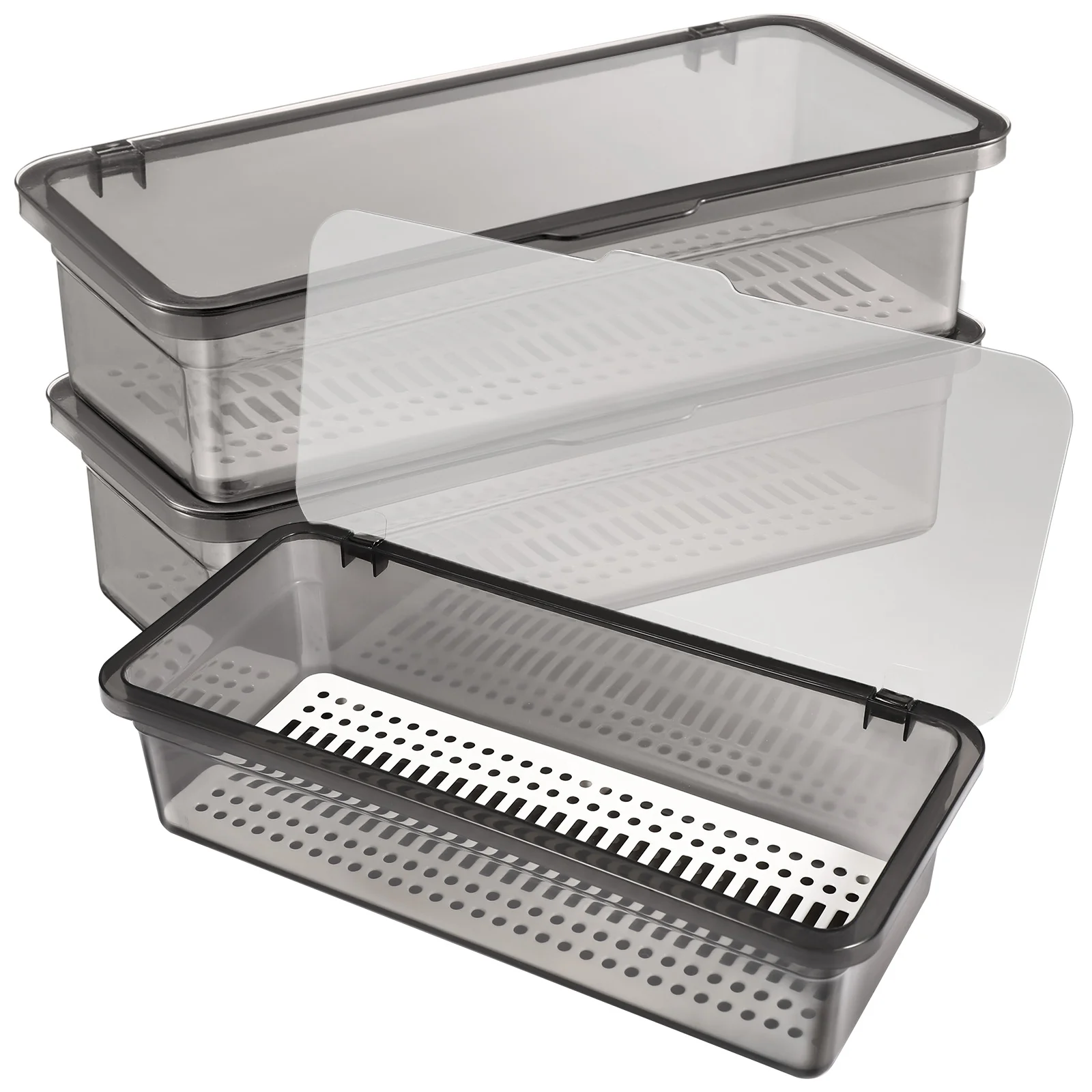 Flatware Plastic Trays with Lid Kitchen Cutlery Organizer Drainer Boxes Silverware Countertop Storage Containers Boxes
Flatware Plastic Trays with Lid Kitchen Cutlery Organizer Drainer Boxes Silverware Countertop Storage Containers Boxes