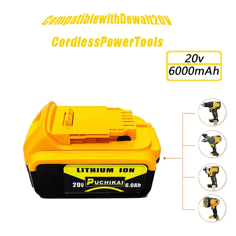 

For Dewalt 18V, 20V, DCB184, DCB200, DCB182, DCB180, DCB181, DCB182, DCB201, DCB206 backup lithium batteries+charger