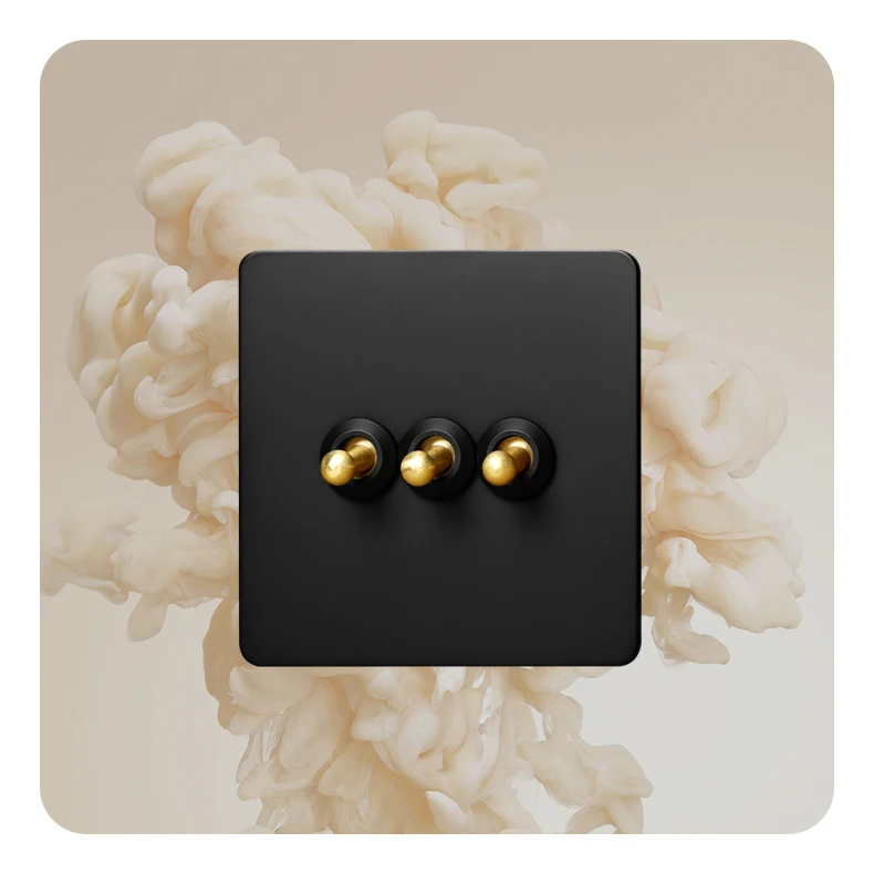 Ultra-Thin Matte Black Toggle Light Switch