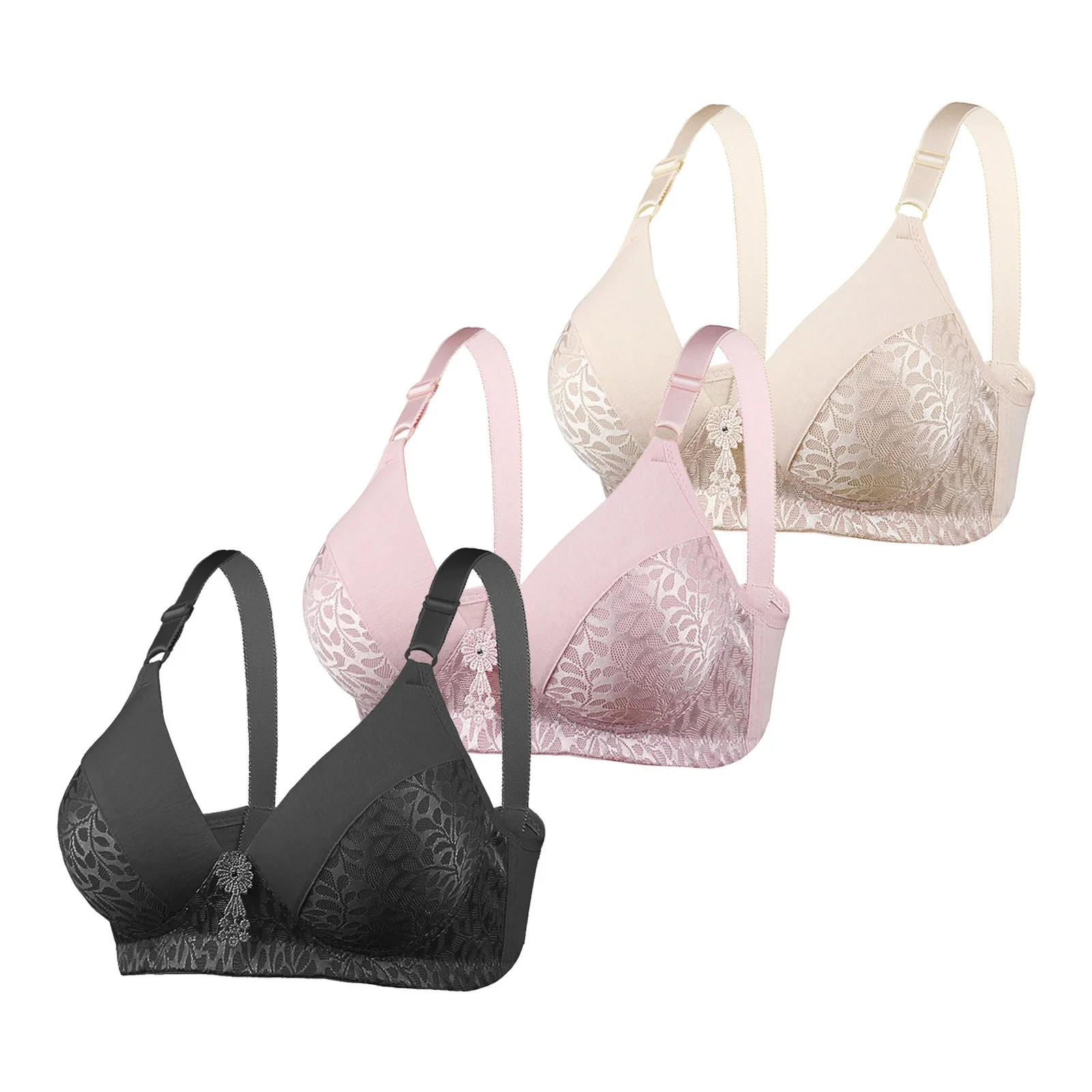 3pc Women's Front Side Buckle Sexy Bras Lace Edge Without Steel Ring Lingerie For Ladies Seamless Yoga Sleep Strapless Brassiere
3pc Women's Front Side Buckle Sexy Bras Lace Edge Without Steel Ring Lingerie For Ladies Seamless Yoga Sleep Strapless Brassiere