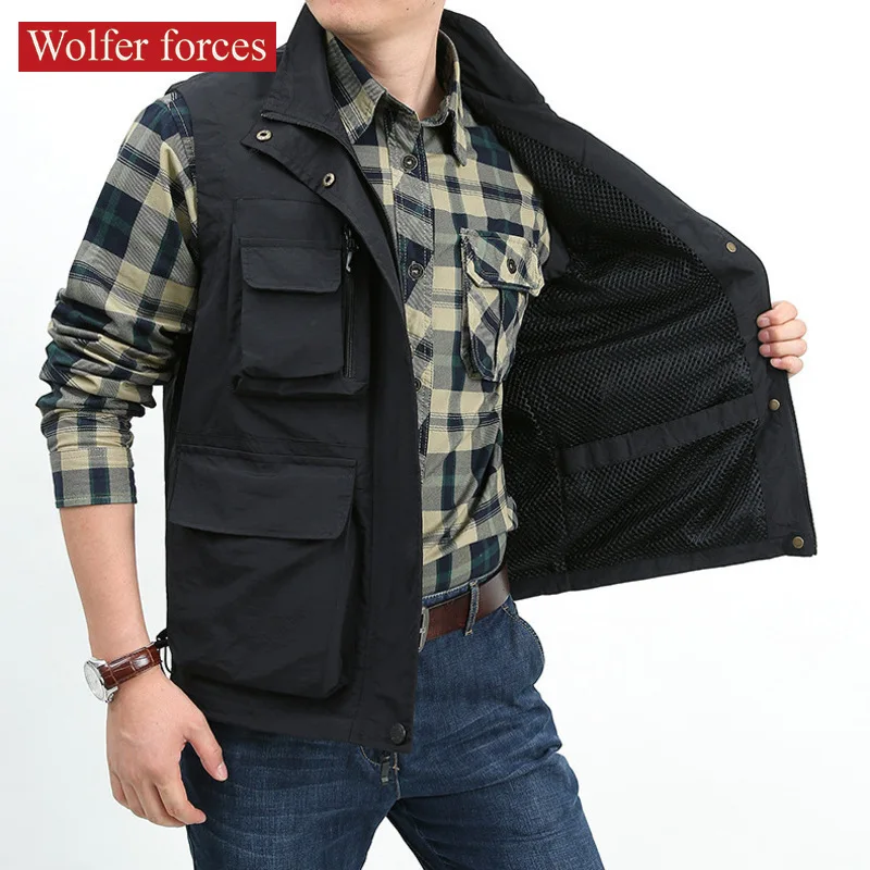 

Waist Coat Men Reporter Vest Sleeveless Jacket Vests of Trekking Camping Sweatshirts Designer Casual Luxury Elegant