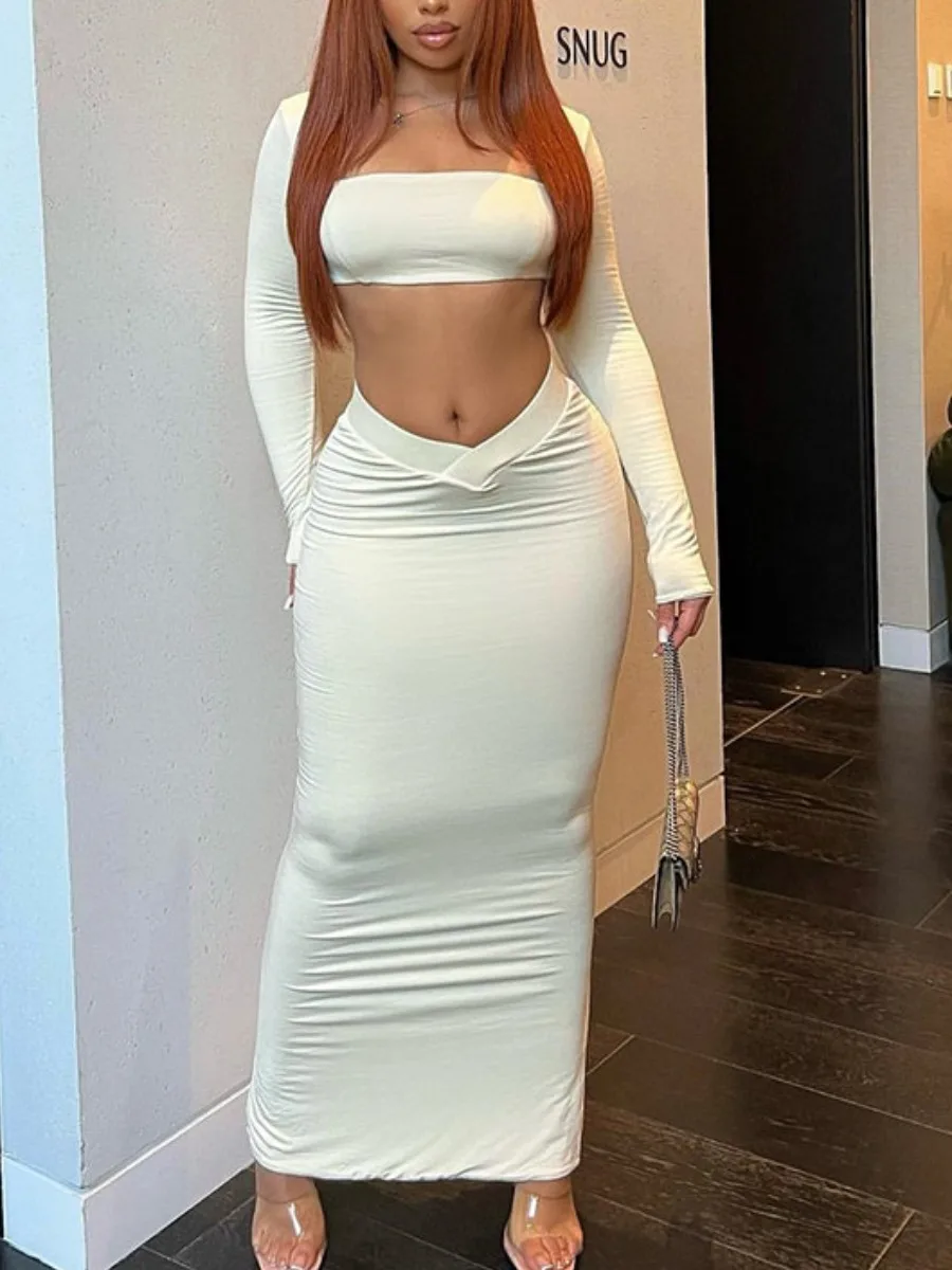 LW sexy Crop Top Skinny Skirt Set Autumn Women Two Piece Sets Long Sleeve Elegant Skirt Sets Female Skinny Party Club Outfits
LW sexy Crop Top Skinny Skirt Set Autumn Women Two Piece Sets Long Sleeve Elegant Skirt Sets Female Skinny Party Club Outfits